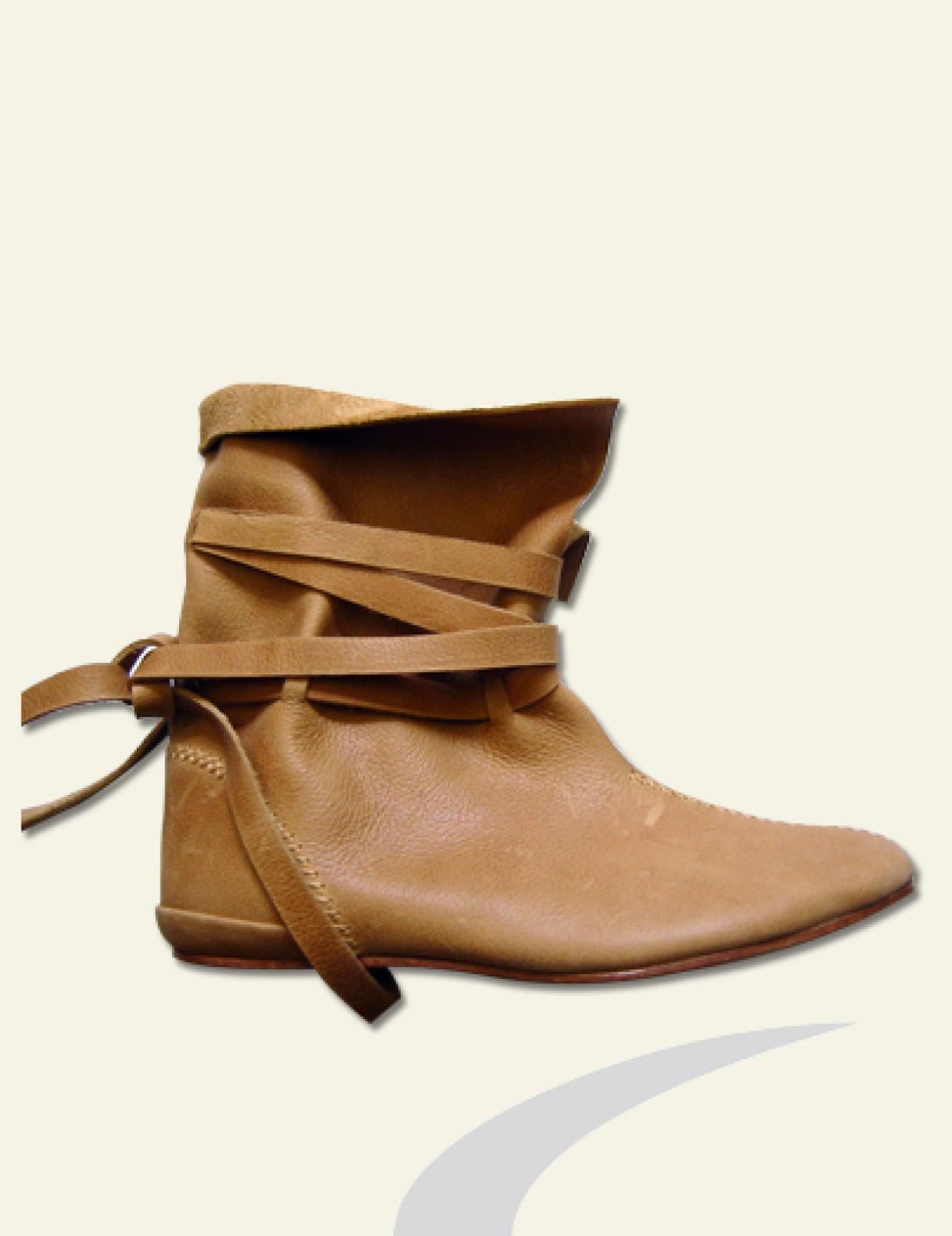 flache Stiefelette mit Bändern 